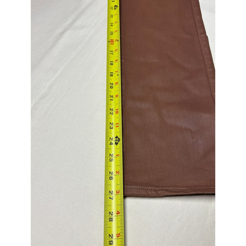 Paige Cindy Brown Coated High Rise Straight Leg‎ Jeans Womens 28X27 5547799-1917 - Picture 10 of 12